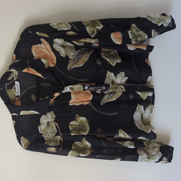 Vintage ✨ Tessuto floral blouse size small - Picture 1 of 4